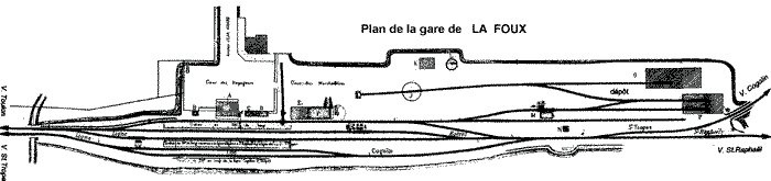 Plan de la gare de la Foux